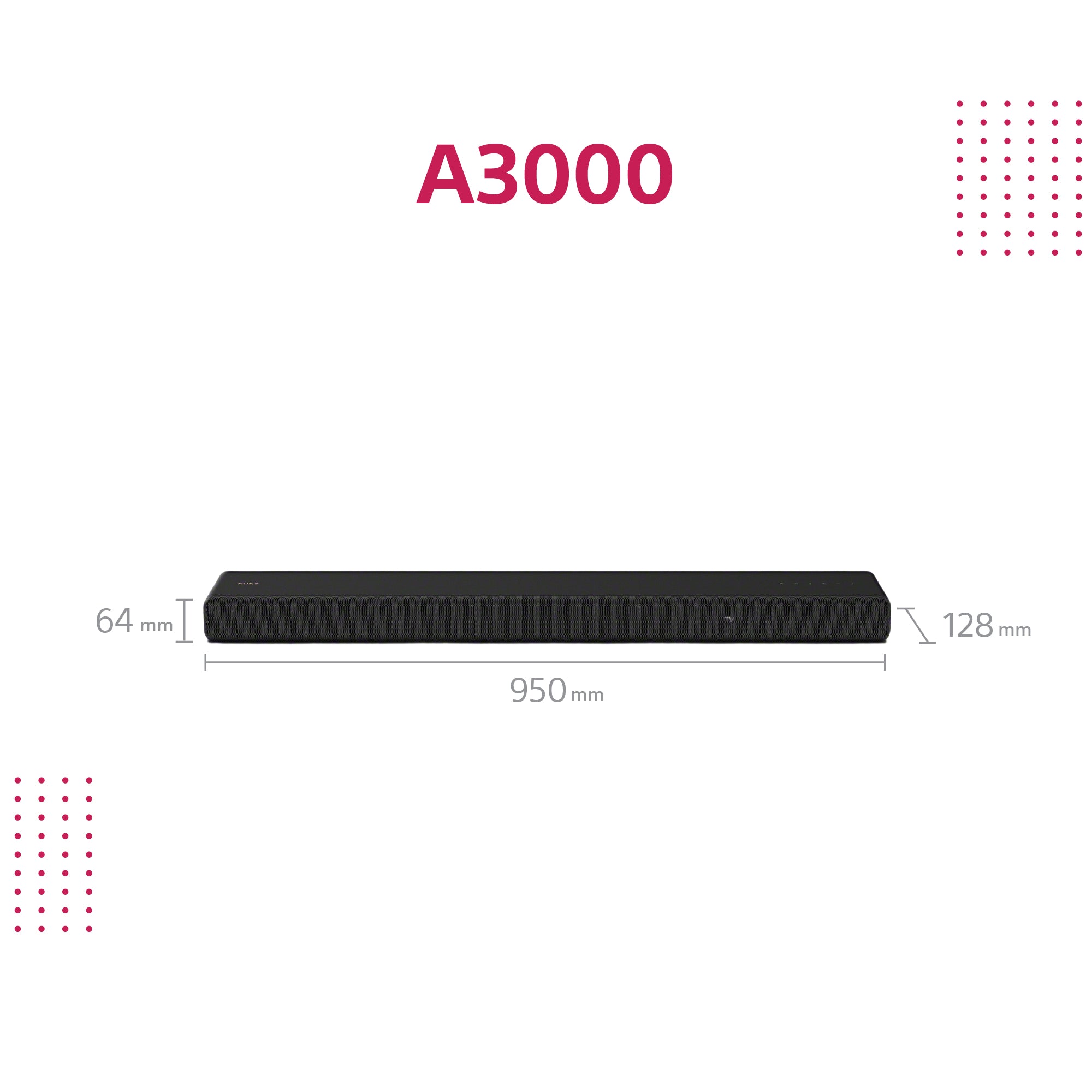 Sony HT-A3000 3.1.kanal Lydbar Sort