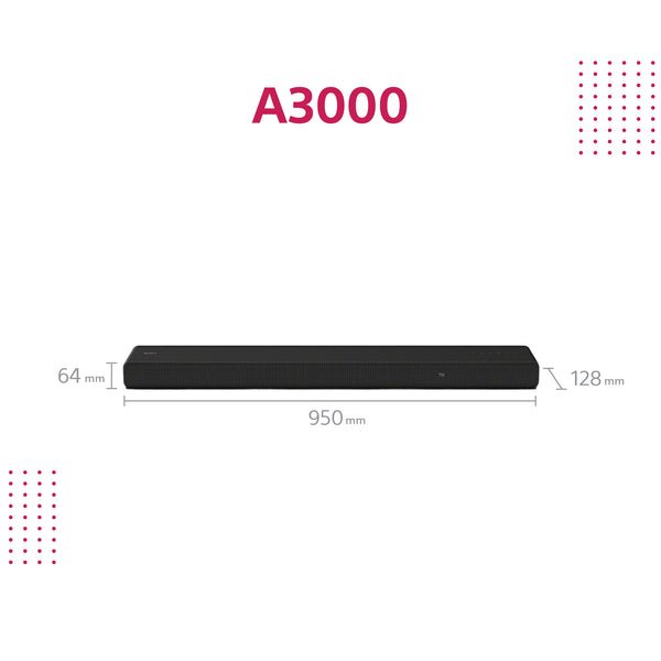 Sony HT-A3000 3.1.kanal Lydbar Sort