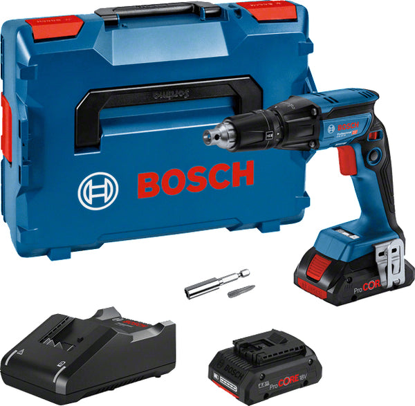 Bosch GTB 18V-45 Professional Skruetrækker til gipsvæg Uden batteri 2 batterier inkluderet Unbrakosokkel