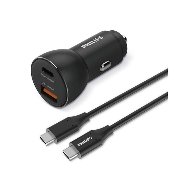 Philips DLP2521C/00 oplader til mobil enhed Mobiltelefon, Smartphone Sort Cigartænder, USB Automatisk
