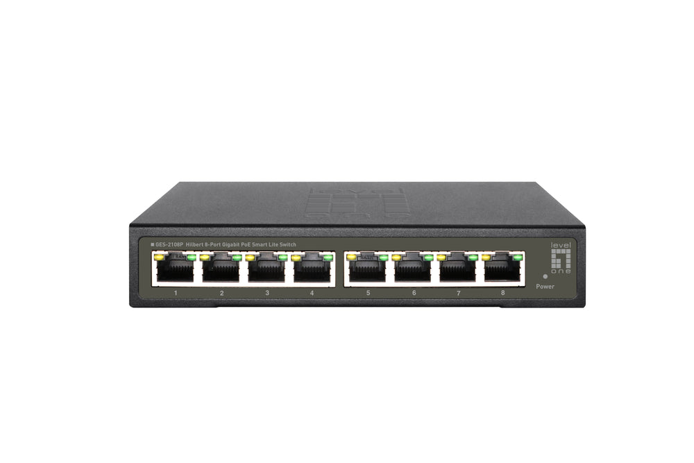 LevelOne GES-2108P netværksswitch Administreret L2 Gigabit Ethernet (10/100/1000) Strøm over Ethernet (PoE) Sort