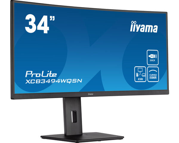 iiyama ProLite XCB3494WQSN-B5 34 3440 x 1440 (UltraWide) HDMI DisplayPort USB-C 120Hz  Dockingskærm