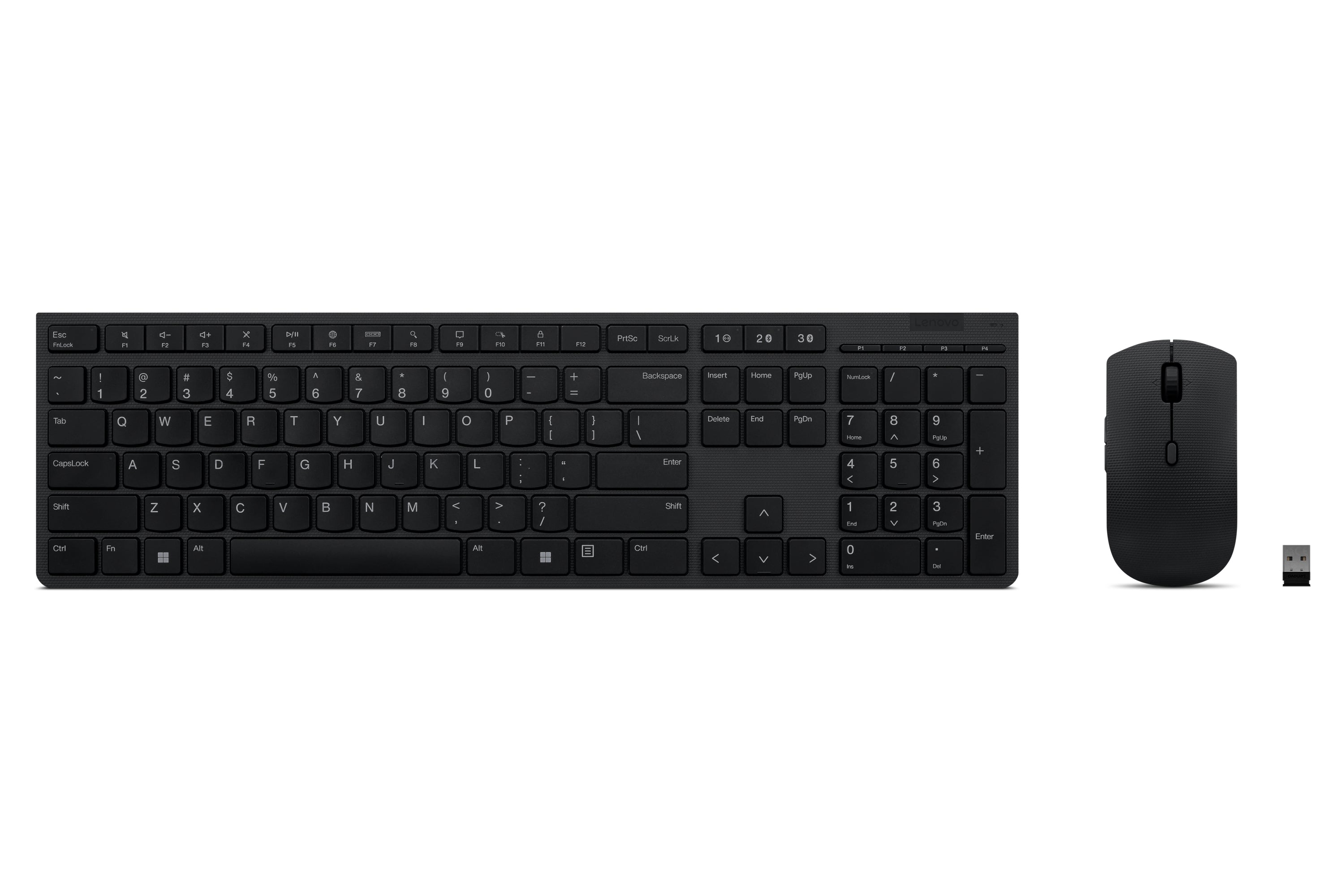 Lenovo 4X31K03931 tastatur Mus inkluderet RF trådløs + Bluetooth US engelsk Sort