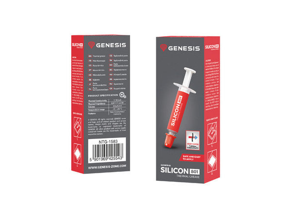 Genesis Silicon 801 Kølepasta 1-pack Grå 0.5 g