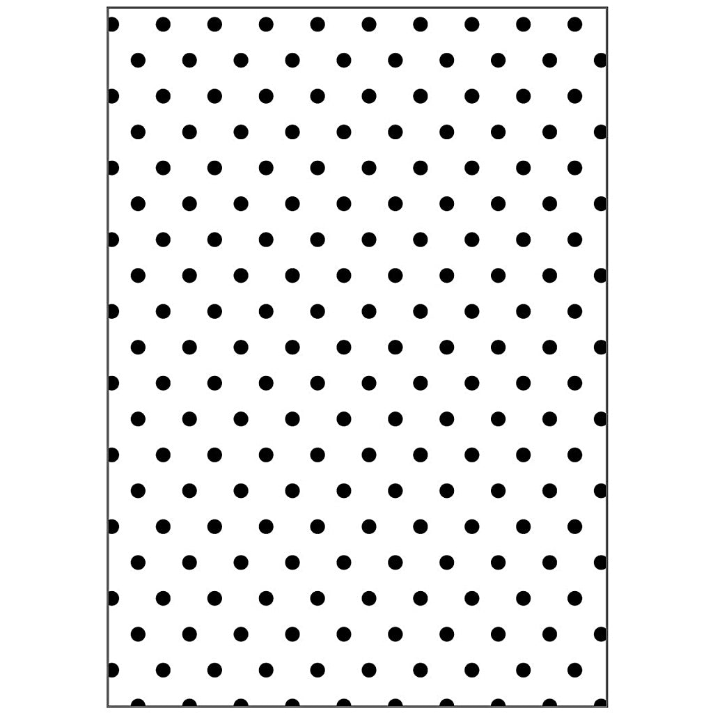 Prægeskabelon, polka prikker, str. 13x18,5 cm, tykkelse 2 mm, 1 stk.