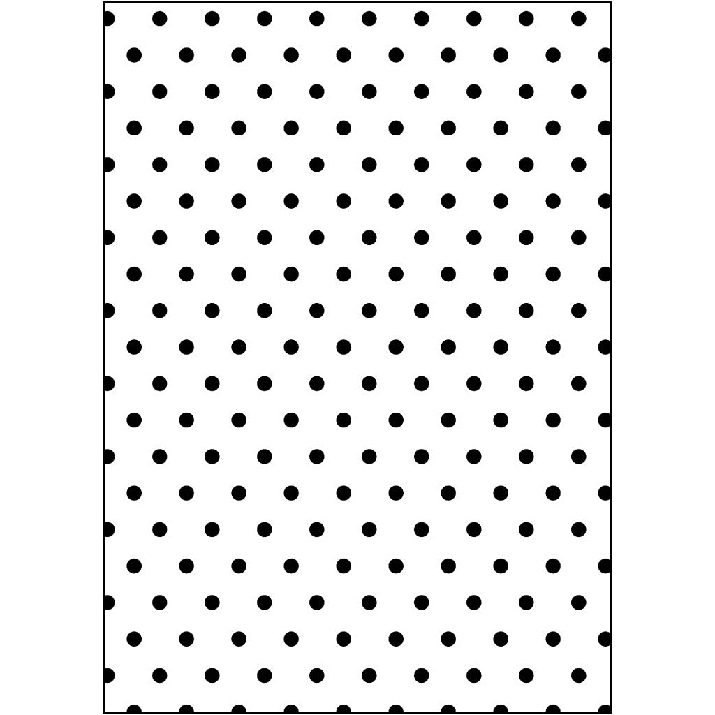 Prægeskabelon, polka prikker, str. 13x18,5 cm, tykkelse 2 mm, 1 stk.