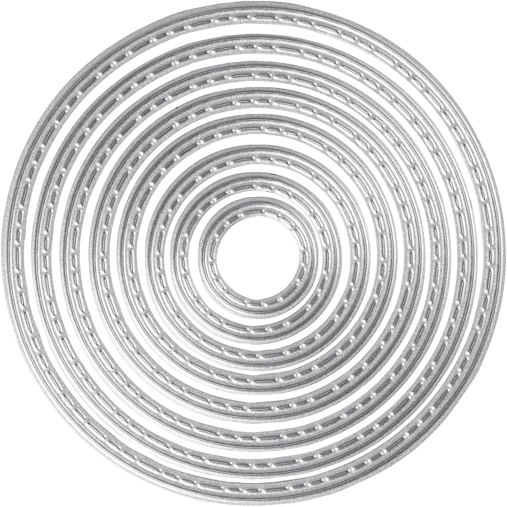 Skære- og prægeskabelon, cirkler, diam. 1,5-7 cm, 1 stk.
