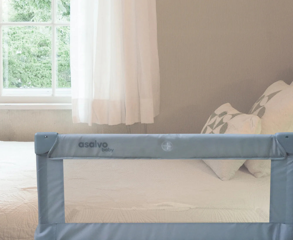 Sengehest 90 cm foldbar grå – til barneseng/voksenseng, inkl. stropper – Asalvo