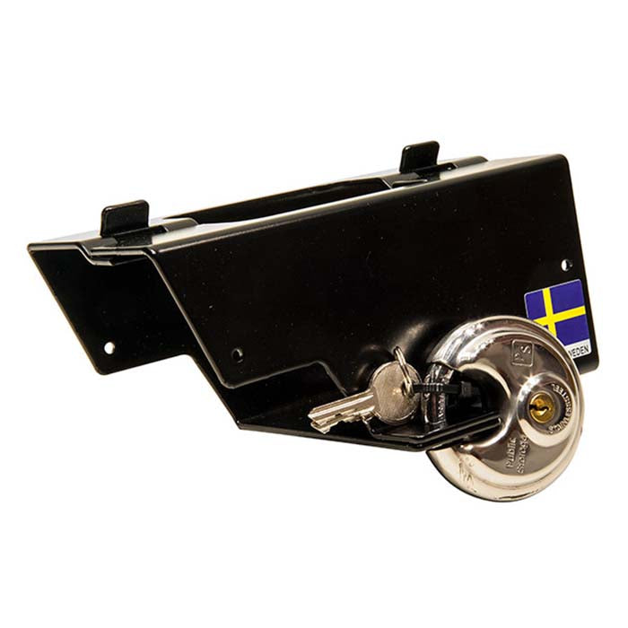Trailerlås boksmodel 70 mm hængelås - Svensk design, brugbar koblet/ukoblet · Netlager