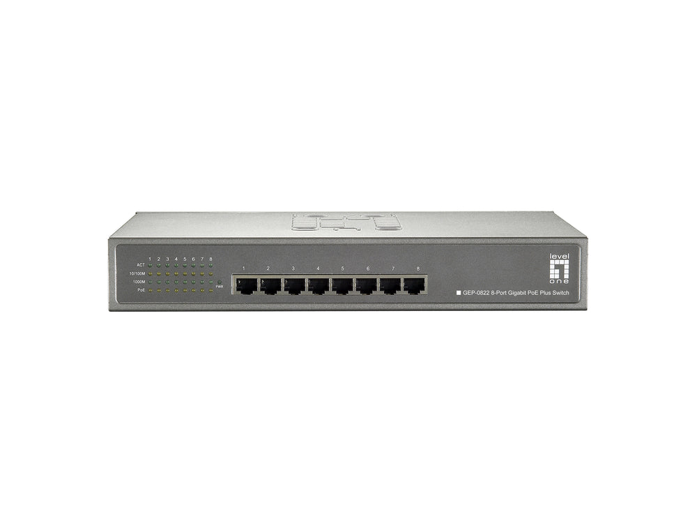 LevelOne GEP-0822 Switch 8-porte Gigabit  PoE