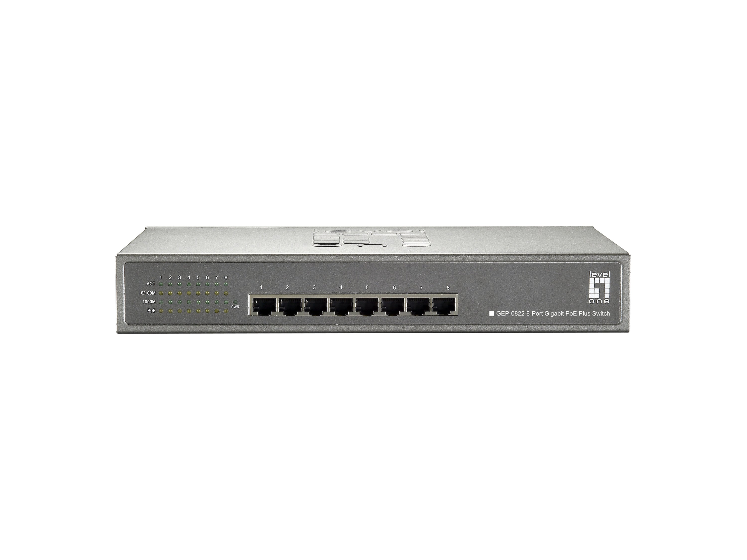 LevelOne GEP-0822 Switch 8-porte Gigabit  PoE