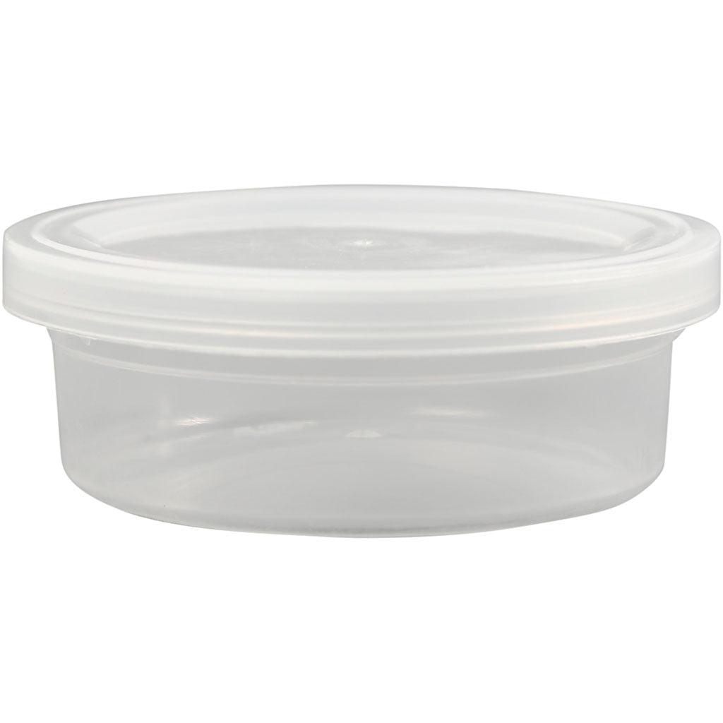 Plastbøtte med låg, H: 24 mm, diam. 68 mm, 45 ml, 20 stk./ 1 pk.