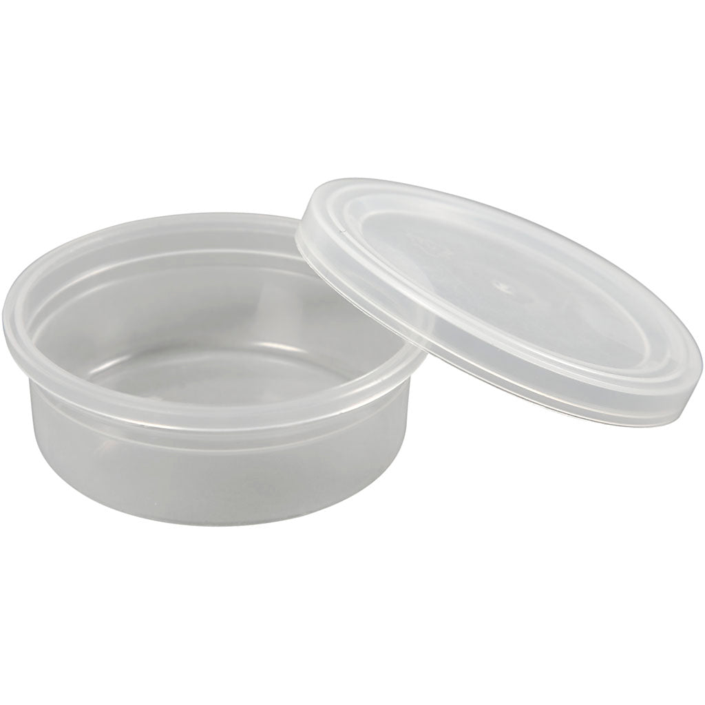 Plastbøtte med låg, H: 24 mm, diam. 68 mm, 45 ml, 20 stk./ 1 pk.