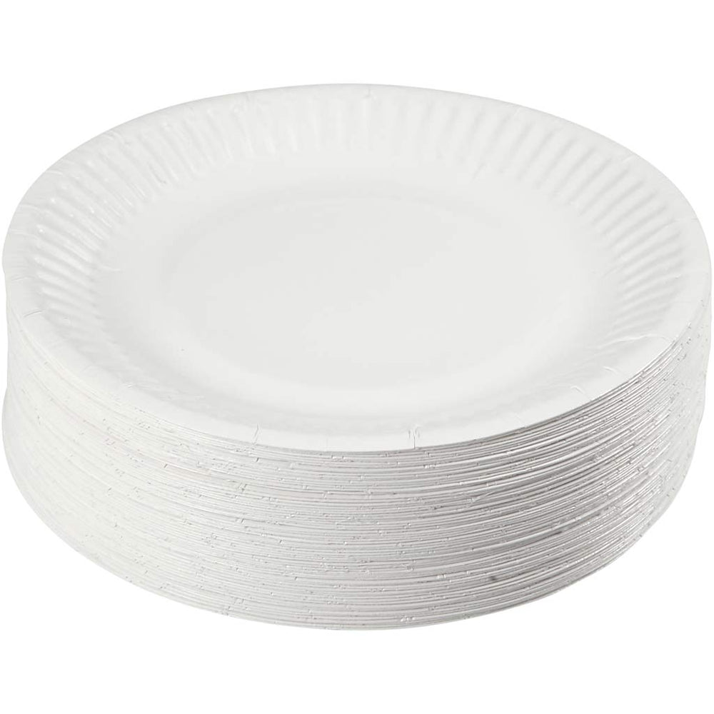 Hvide paptallerkener 15 cm - 100 stk. til fest og hverdag