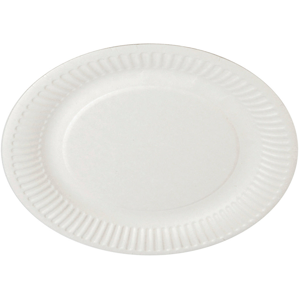 Paptallerken, diam. 18 cm, 100 stk./ 1 pk.