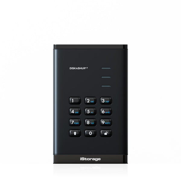 iStorage diskAshur3 HDD ekstern harddisk 1 TB 2.5 USB Type-C 3.2 Gen 1 (3.1 Gen 1) Sort