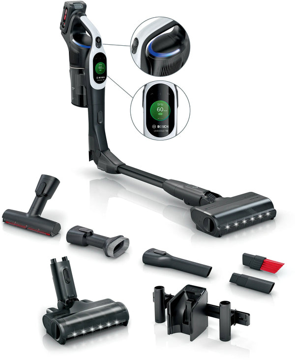 Bosch BCS1041WAC stav støvsuger & elektrisk kost Stick vakuum Batteri Dry HEPA Poseløs 0,4 L 23,5 W Sort, Hvid 4 At