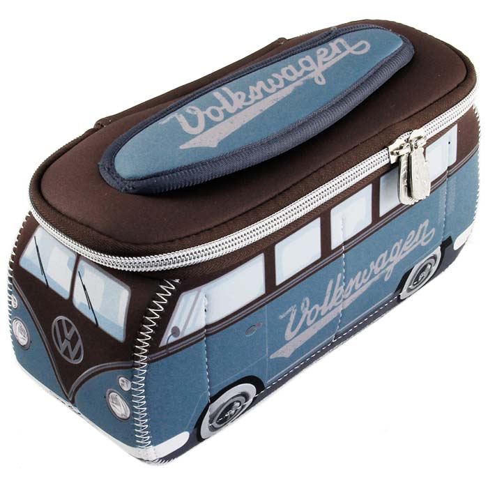 Toilettaske - blå, brun - vw-collect