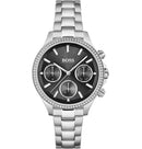Hugo Boss Womens 1502593 Pandora Silver Tone Stainless Steel Watch With Black Dial