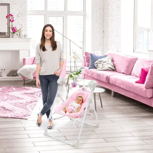Baby Skråstol Swing 3 I 1 – Pink – Asalvo