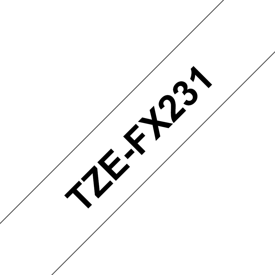Brother TZe FX231 Fleksibelt ID-tape  (1,2 cm x 8 m) 1kassette(r)