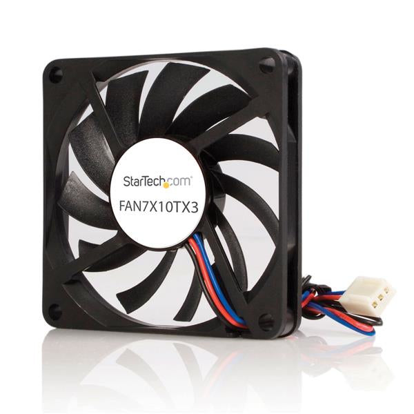 StarTech.com Replacement 70mm TX3 Dual Ball Bearing CPU Cooler Fan - 3 pin case Fan - TX3 Fan - 70mm Fan (FAN7X10TX3) Fan 1-pack Sort 70 mm