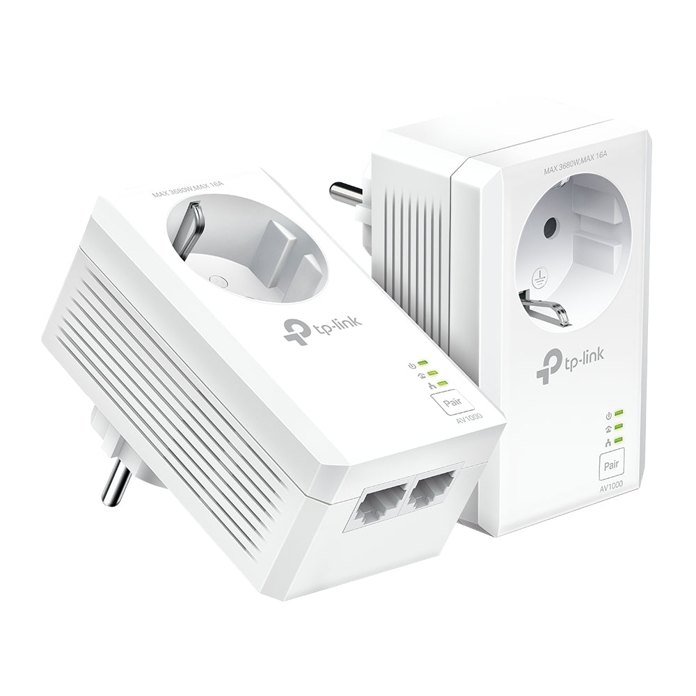 TP-Link TL-PA7027P V1 Starter Kit Powerline-adaptersæt 2-port switch 1000Mbps Kablet