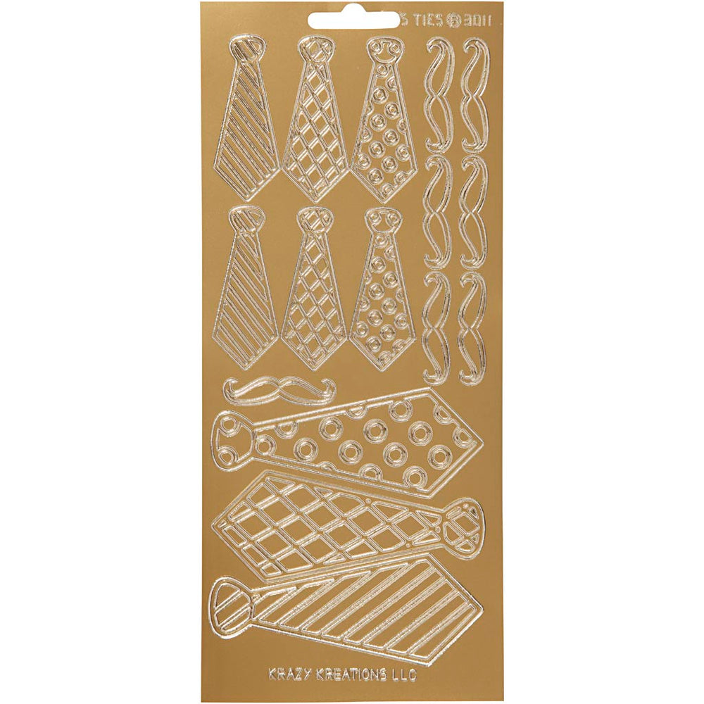 Stickers, slips, ark 10x23 cm, guld, 1 ark