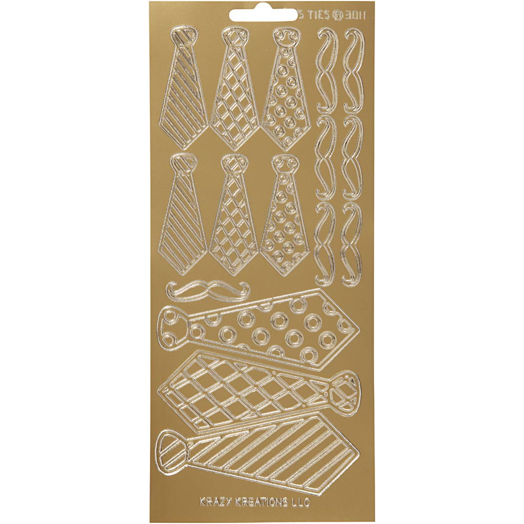 Stickers, slips, ark 10x23 cm, guld, 1 ark