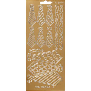 Stickers, slips, ark 10x23 cm, guld, 1 ark