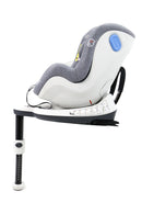 Autostol I‑Size 45–105 cm 0–18 kg 360° drejelig ISOFIX & støtteben, grå – Asalvo
