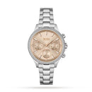 Hugo Boss Womens 1502565 Pandora Silver Tone Stainless Steel Watch With Rose Gold Dial
