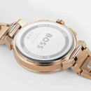 Hugo Boss Womens 1502592 Pandora Gold Tone Stainless Steel Watch With Black Dial