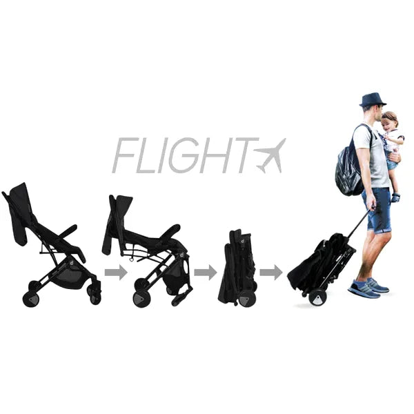 Klapvogn Flight Travel+ – Sort, grøn – Asalvo