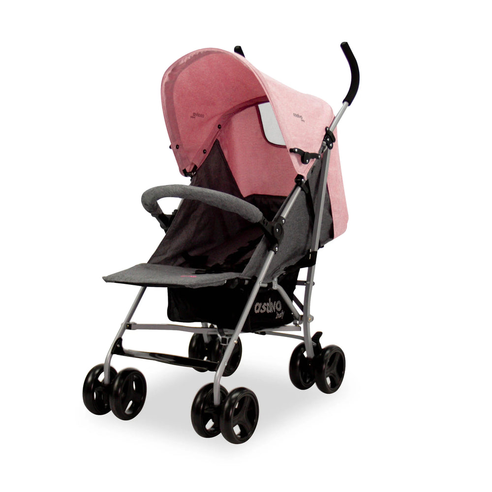 Klapvogn Mombi Justerbar – Rosa – Asalvo