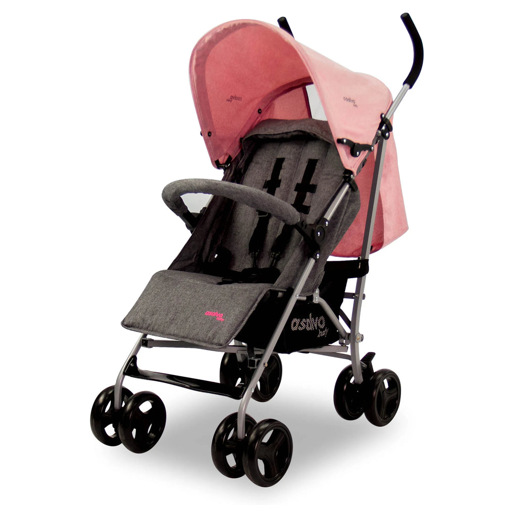 Klapvogn Mombi Justerbar – Rosa – Asalvo