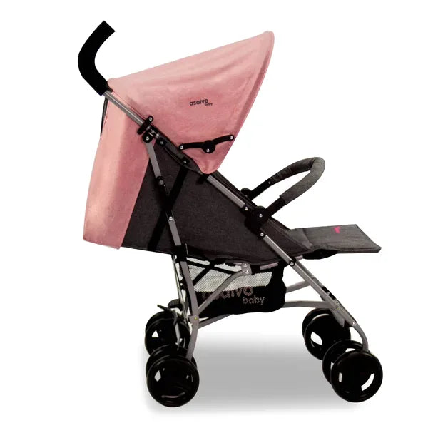 Klapvogn Mombi Justerbar – Rosa – Asalvo