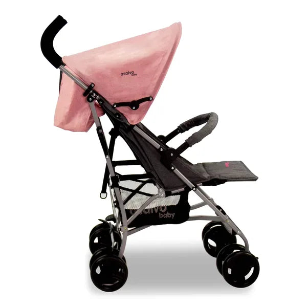 Klapvogn Mombi Justerbar – Rosa – Asalvo