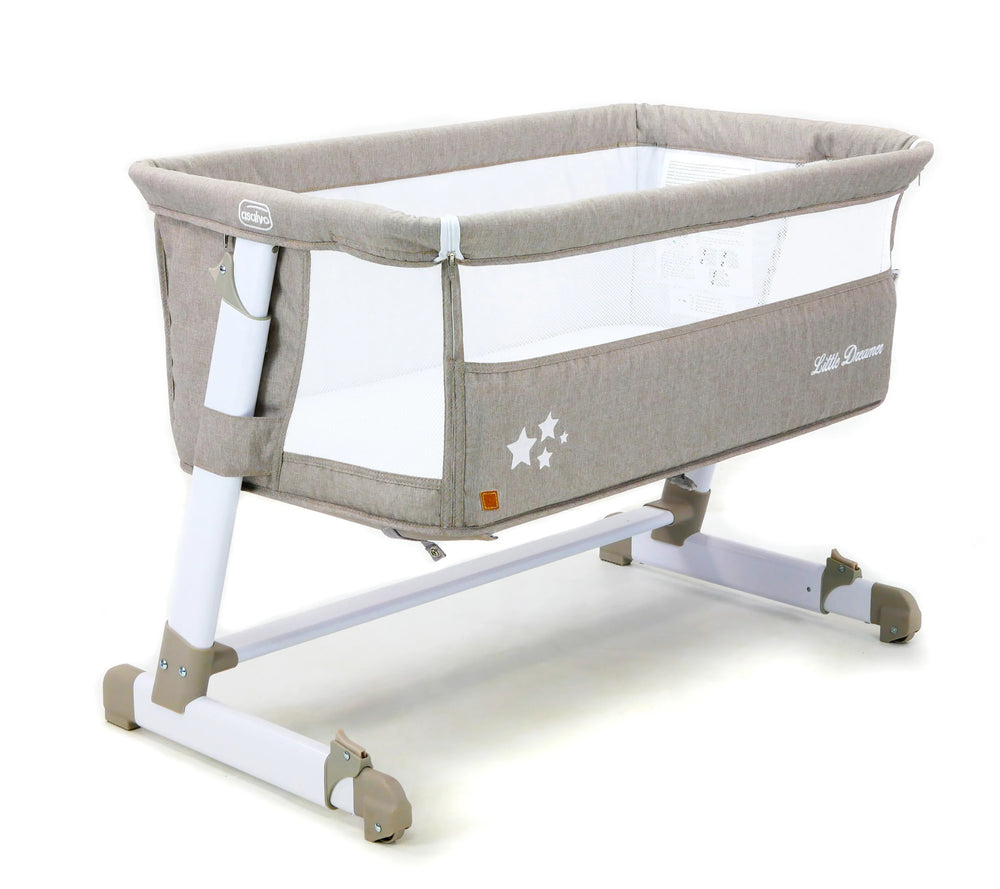 Bed Side Crib Justerbar – Melange Beige – Asalvo