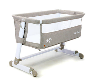 Bed Side Crib Justerbar – Melange Beige – Asalvo