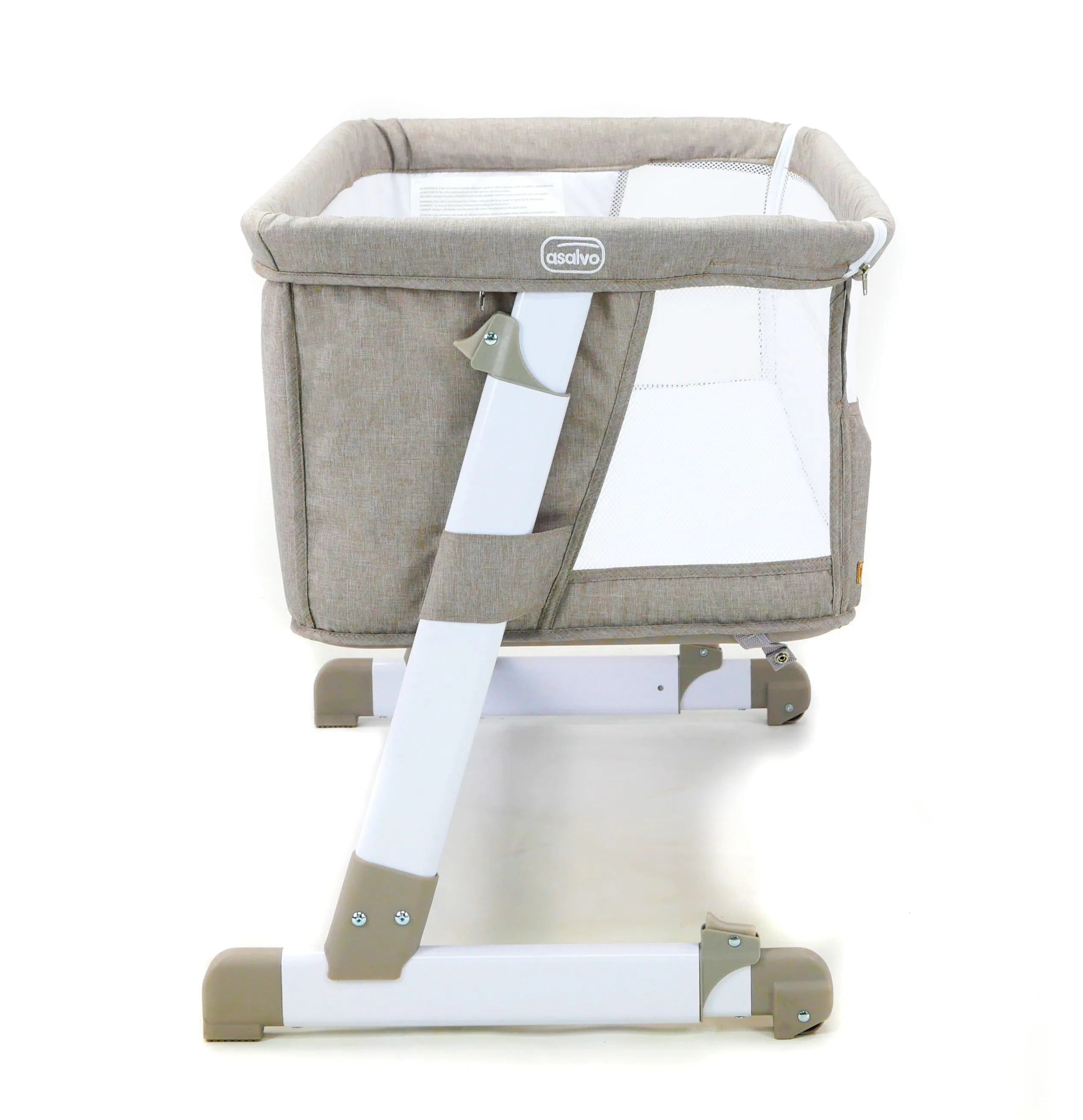 Asalvo Bed Side Crib, Melange Beige