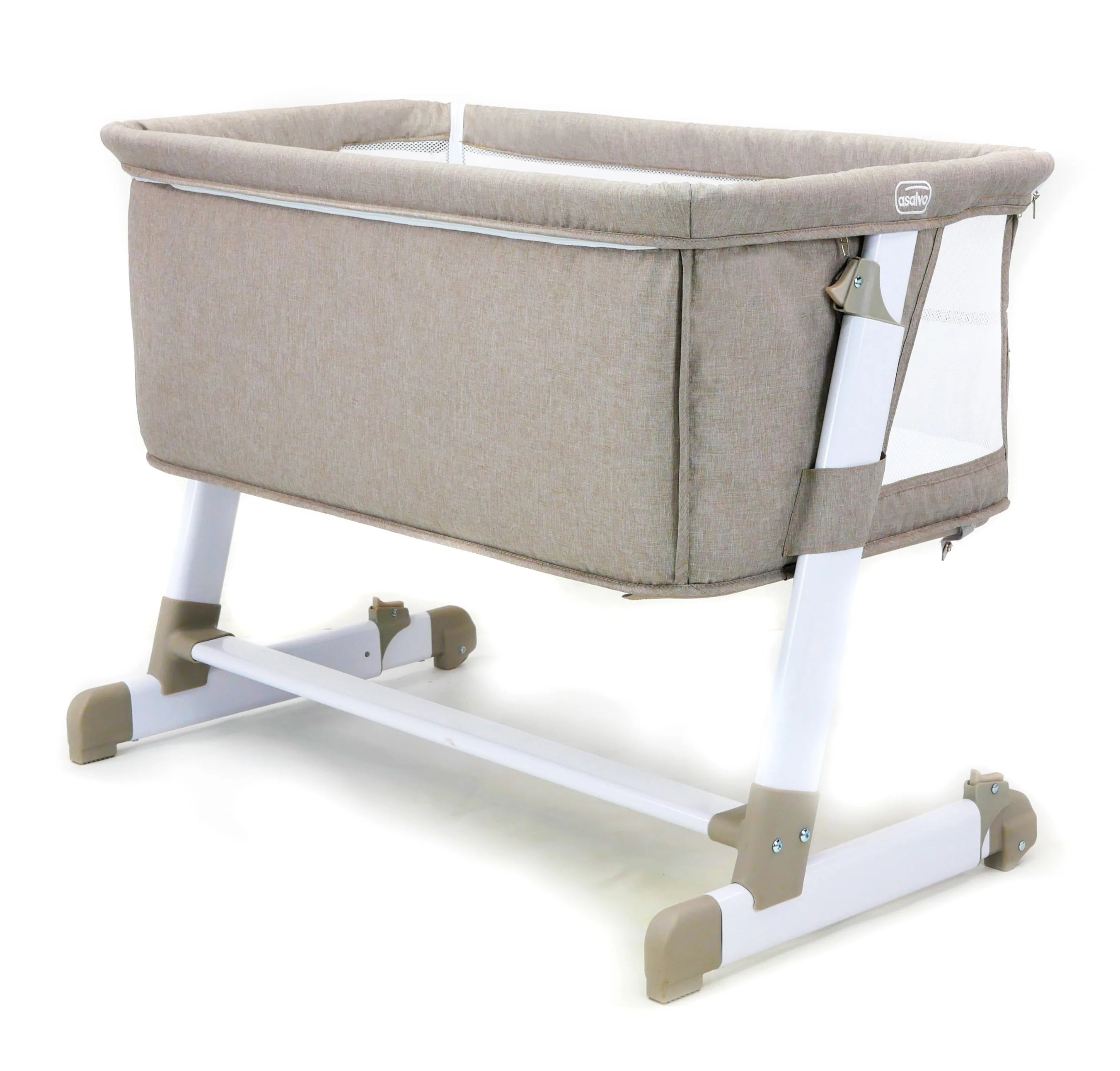 Asalvo Bed Side Crib, Melange Beige