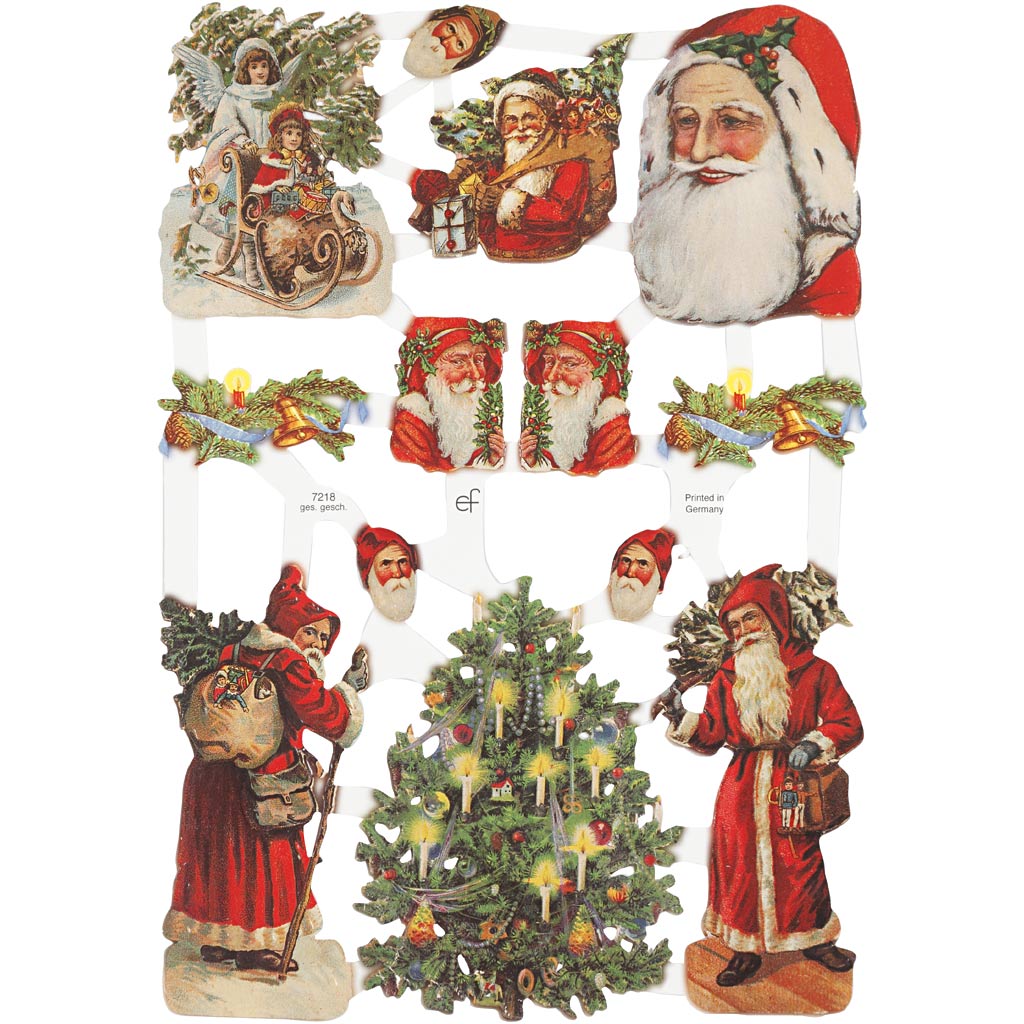 Glansbilleder, jul, ark 16,5x23,5 cm, 30 ark/ 1 pk.