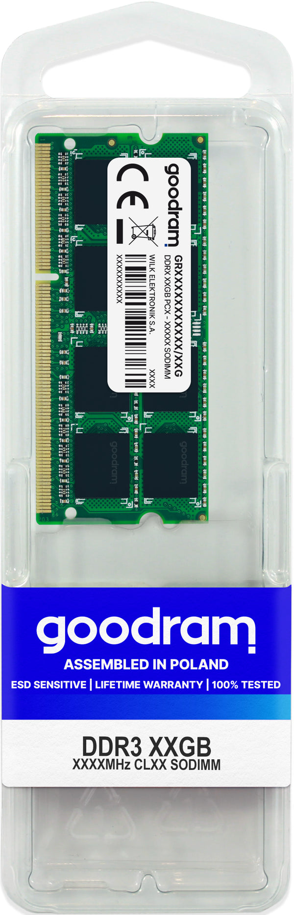 GOODRAM DDR3  8GB 1600MHz CL11  Ikke-ECC SO-DIMM  204-PIN