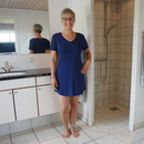 Dame natkjole kort ærme - Mørke Blå