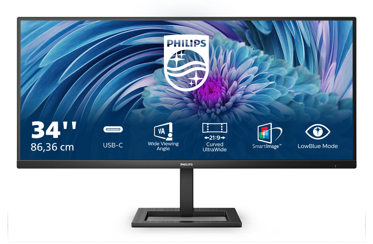 Philips E-line 346E2LAE 34 VA 3440 x 1440 (UltraWide) HDMI DisplayPort USB-C 100Hz