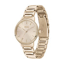 Hugo Boss Womens 1502540 Signature Rose Gold Tone Stainless Steel Watch
