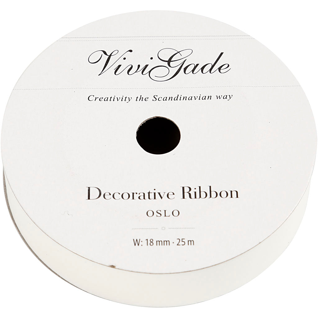 Gavebånd, B: 18 mm, mat, hvid, 25 m/ 1 rl.