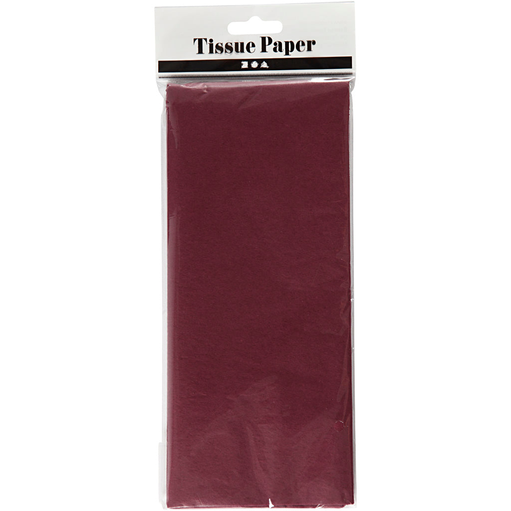 Silkepapir, ark 50x70 cm, 14 g, bordeaux, 10 ark/ 1 pk.