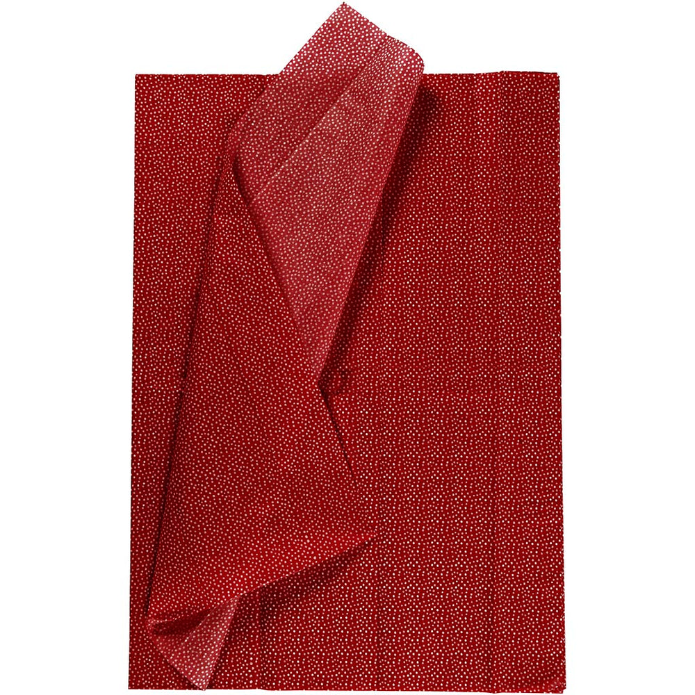 Silkepapir, ark 50x70 cm, 14 g, rød, 6 ark/ 1 pk.